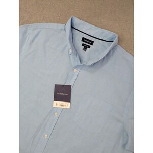 Croft & Barrow Mens Large Light Blue Easy Care Short Sleeve Button Down Shirt
